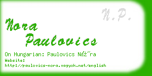 nora paulovics business card